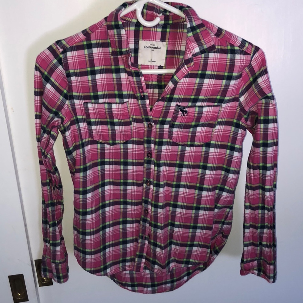 Pink AbercrombieKids Flannel